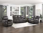 Home Elegance Dawson Brown 3pc Living Room Set