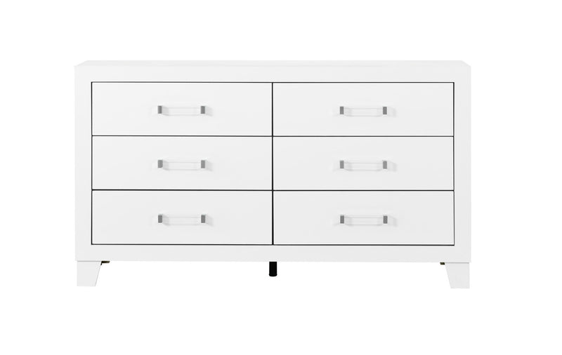 Global Furniture Luccia White Dresser and Mirror
