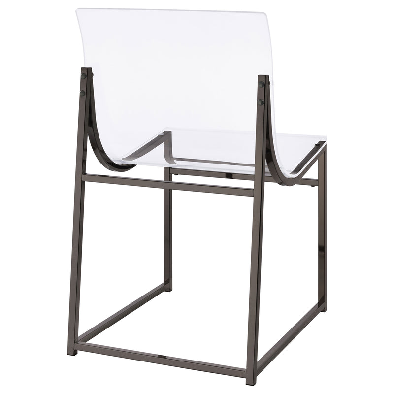 2 Coaster Furniture Adino Clear Black Side Chairs