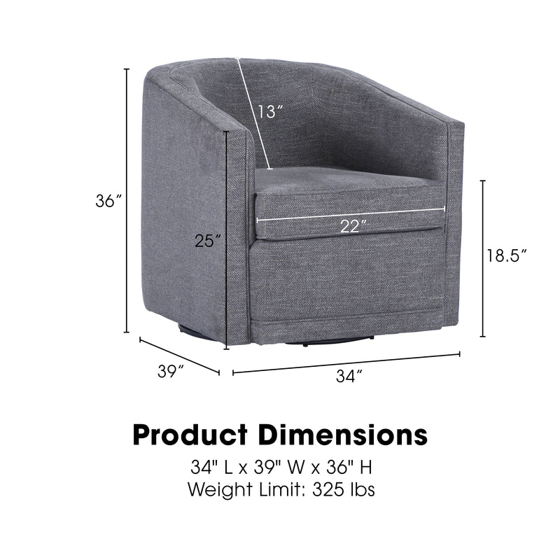 New Classic Furniture Poppy Dark Gray Swivel Chair