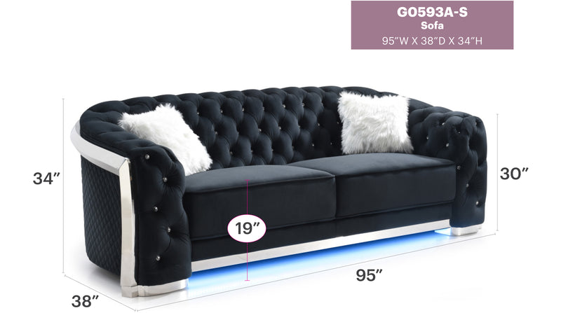 Glory Furniture Sapphire Gray Sofa