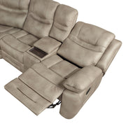 Steve Silver Shelton Brown 3pc Manual Reclining Sectional
