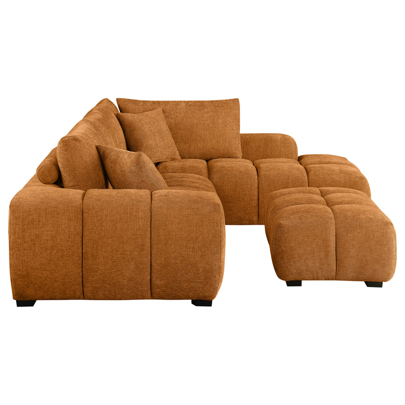 Coaster Furniture Camacho Orange Sectional with Ottoman