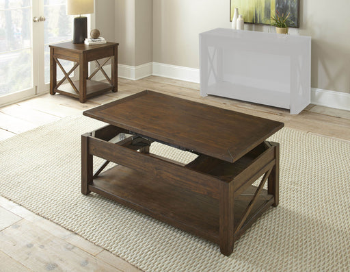 Steve Silver Lenka Mocha Oak 3pc Coffee Table Set