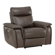 Home Elegance Maroni Brown Leather Power 3pc Living Room Set