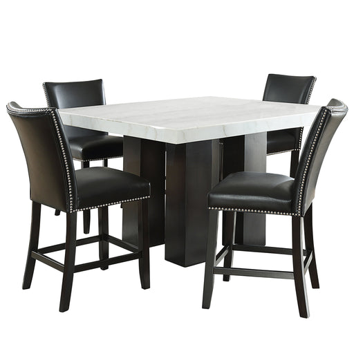 Steve Silver Camila White Black 5pc Counter Height Set