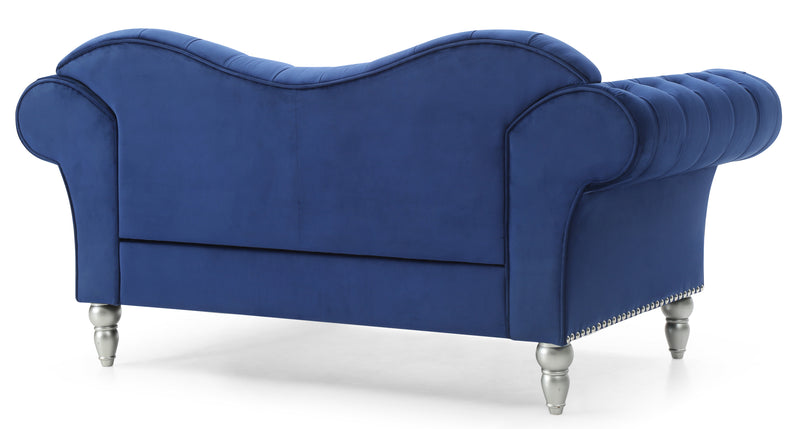 Glory Furniture Wilshire Blue Velvet Loveseat