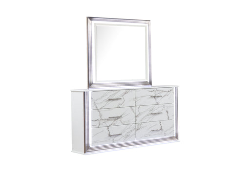 Galaxy Home Desire White Dresser and Mirror