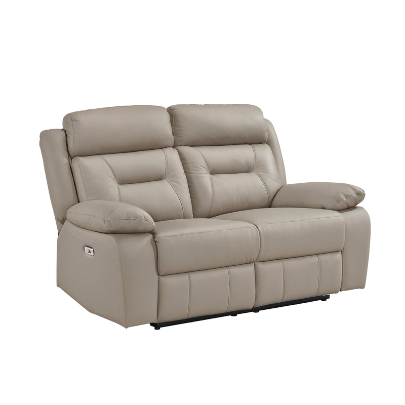 Home Elegance Laconia Brown Power Double Reclining Love Seat
