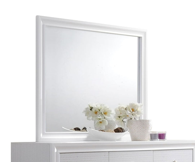 Galaxy Home Matrix White Wood Mirror