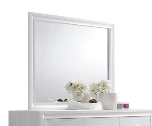 Galaxy Home Matrix White Wood Mirror