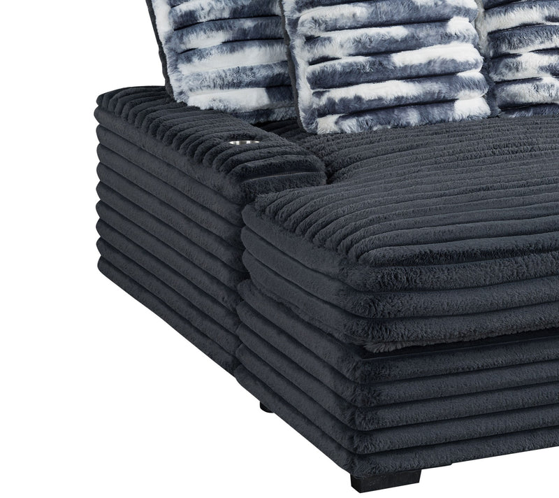 Global Furniture U8291 Beige Lounger Sofa with USB