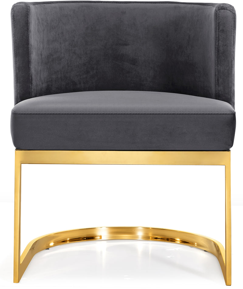 Meridian Furniture Gianna Cream Velvet Gold Dining Chair