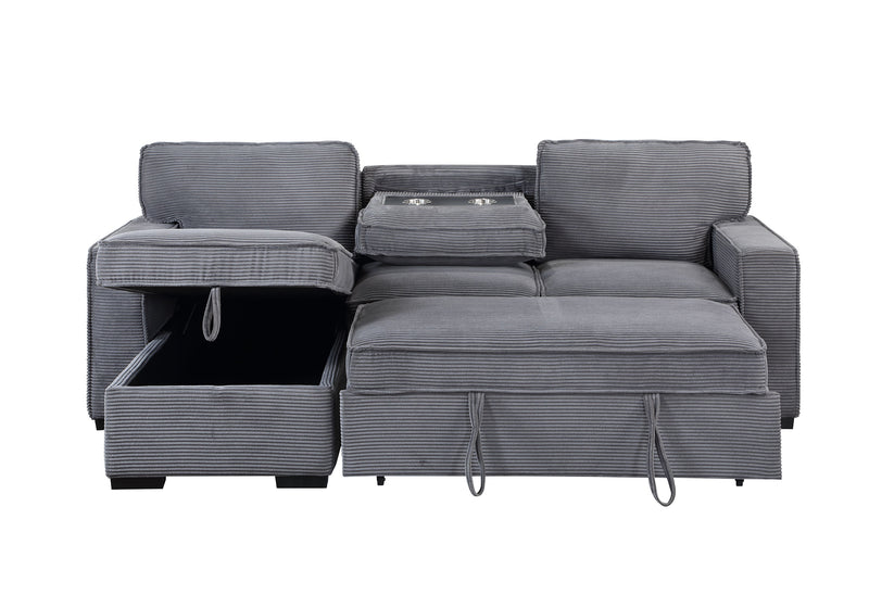 Global Furniture U0203 Light Grey Reversible Sofa Bed