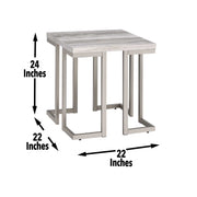 Steve Silver David White Grey 3pc Coffee Table Set