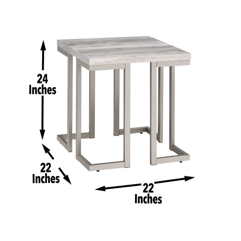 Steve Silver David White Grey 3pc Coffee Table Set