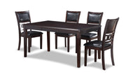 New Classic Furniture Gia Ebony PU 60 Inch 5pc Dining Set