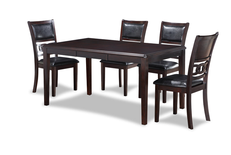 New Classic Furniture Gia Ebony PU 60 Inch 5pc Dining Set