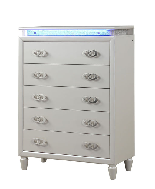 Galaxy Home Perla Milky White Drawer Chest