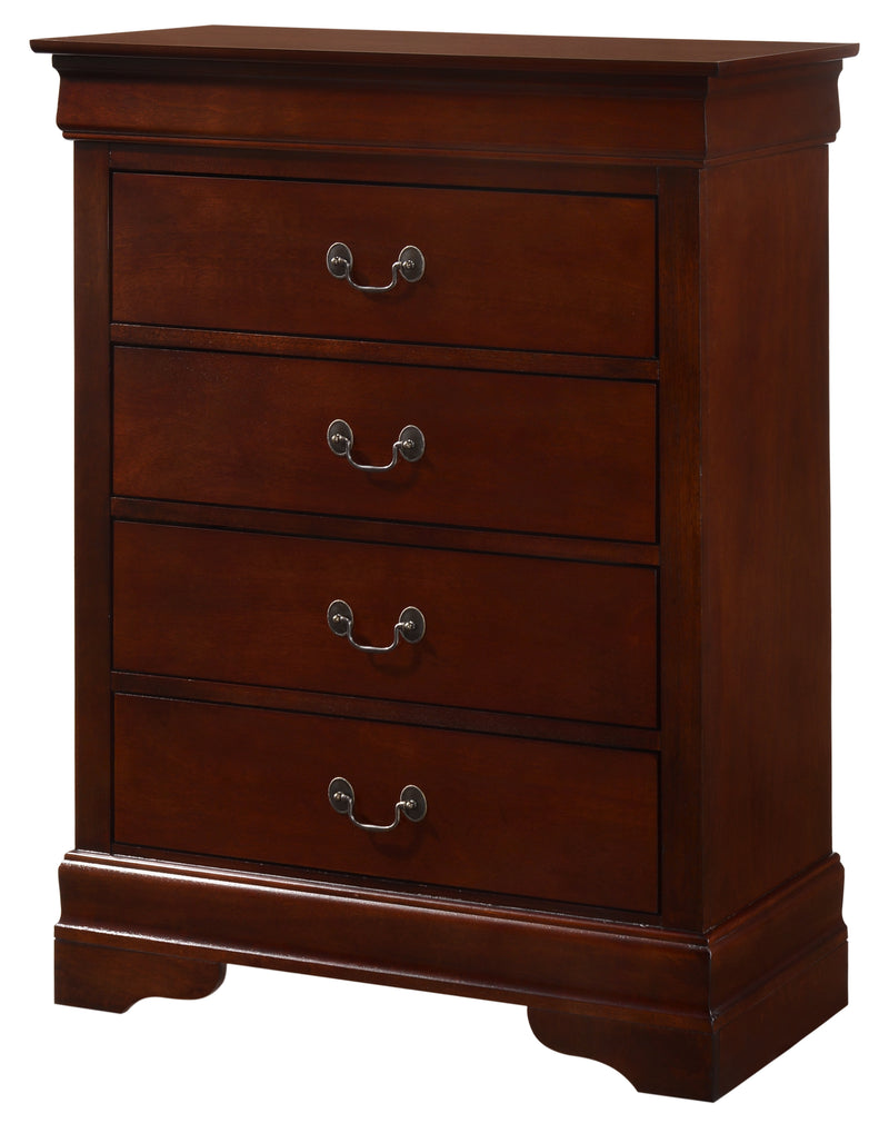 Glory Furniture Louis Phillipe Cherry 4 Drawer Chest
