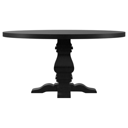 Coaster Furniture Florence Distressed Black Pedestal Dining Table