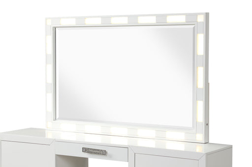 Galaxy Home Coco Milky White Wood Mirror