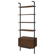 Coaster Furniture Owens Walnut Brown 4 Shelf Storage Wall Bookshelf