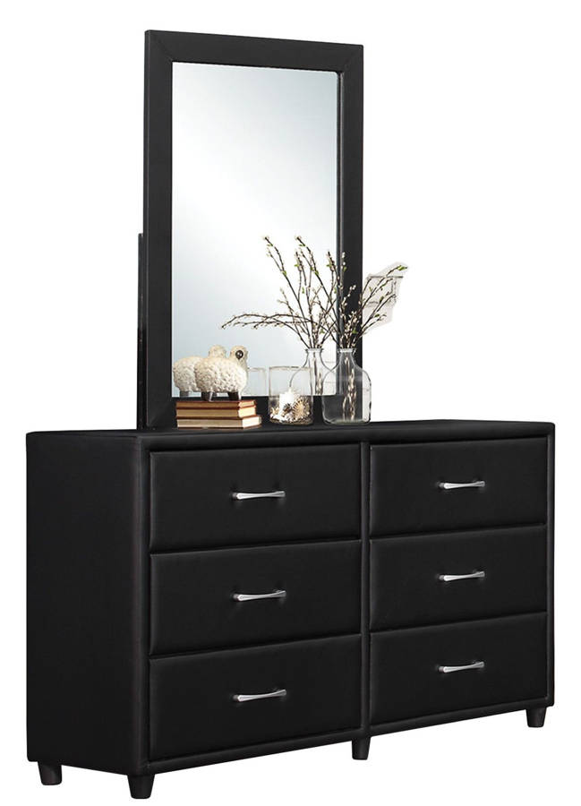 Home Elegance Lorenzi Black Dresser and Mirror