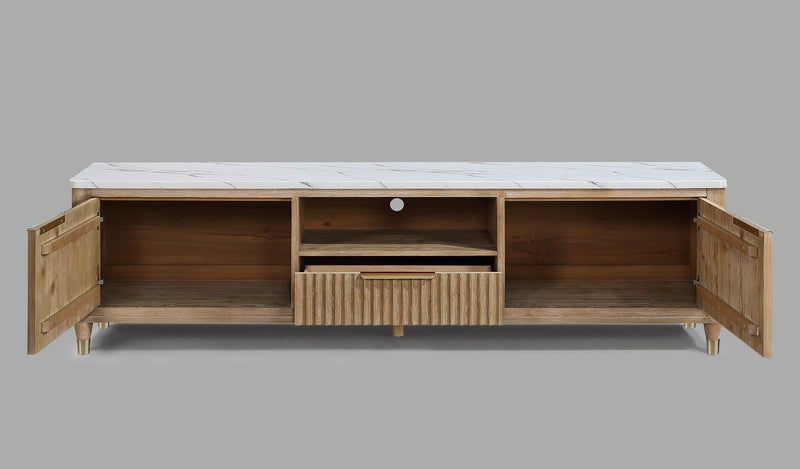 Crown Mark Kara Cerused Natural TV Stand