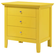 Glory Furniture Hammond Yellow 3 Drawers Nightstand