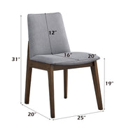 2 Acme Furniture Kaela Light Gray Walnut Side Chairs