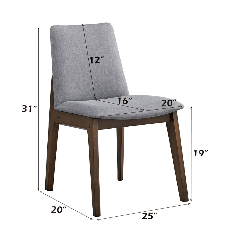 2 Acme Furniture Kaela Light Gray Walnut Side Chairs