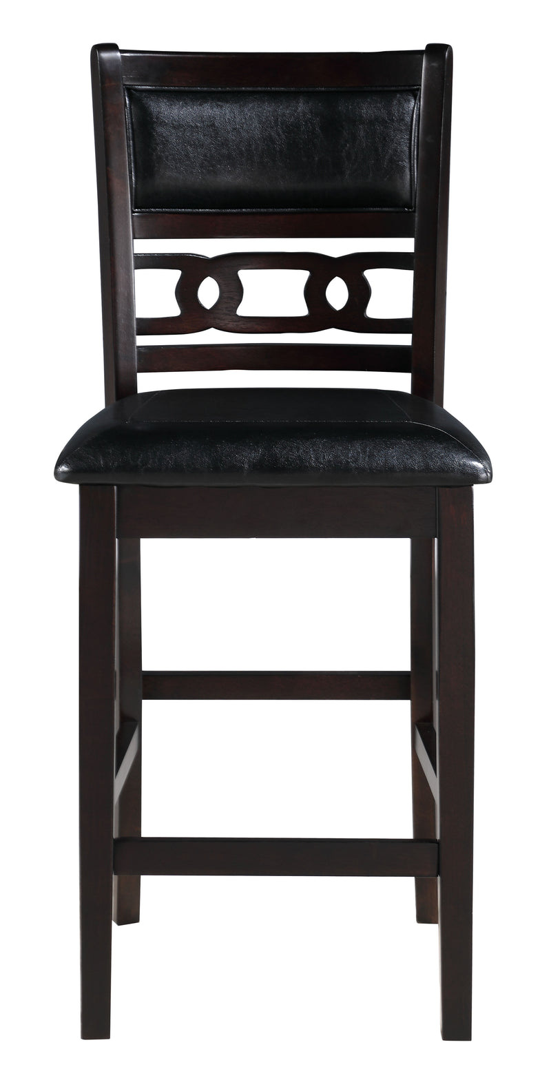 New Classic Furniture Gia Ebony PU 42 Inch Square 5pc Counter Height Set