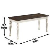 Steve Silver Joanna Ivory Mocha Bench