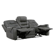 Home Elegance Oberon Dark Gray Double Reclining Sofa