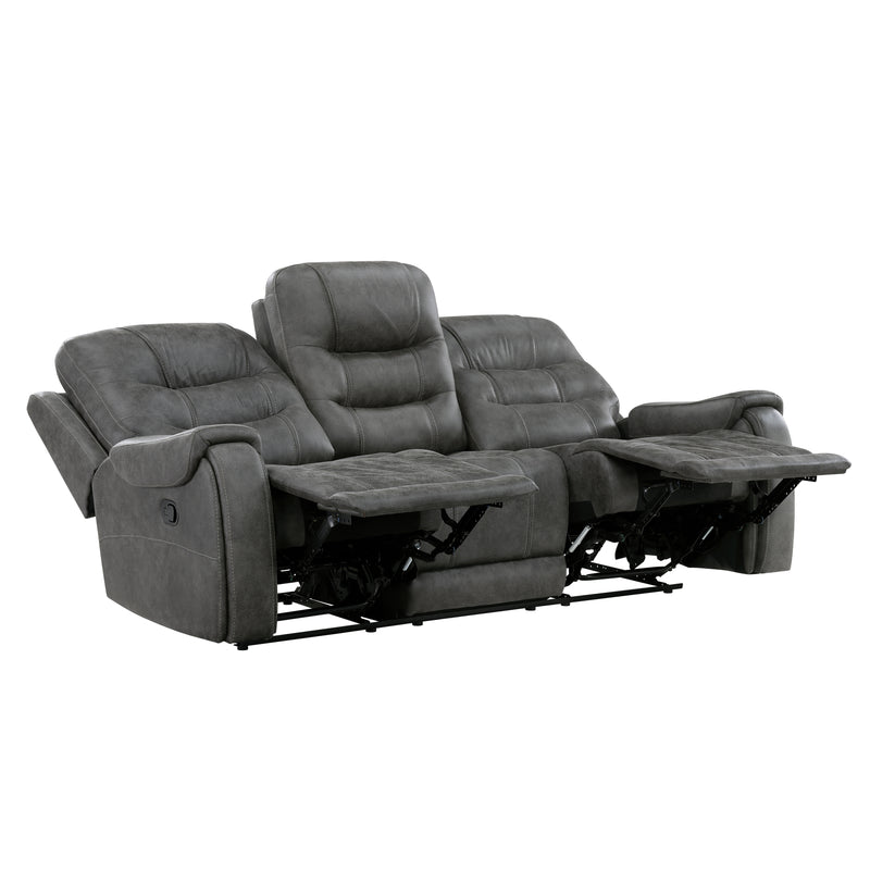 Home Elegance Oberon Dark Gray Double Reclining Sofa