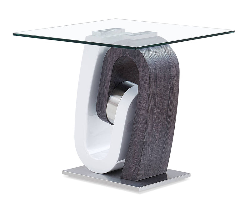 Global Furniture T4127 Dark Grey White End Table