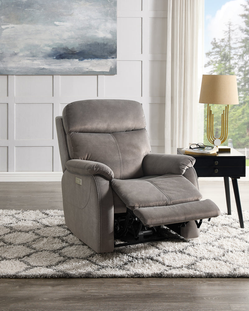 Steve Silver Surrey Gray Power Recliner
