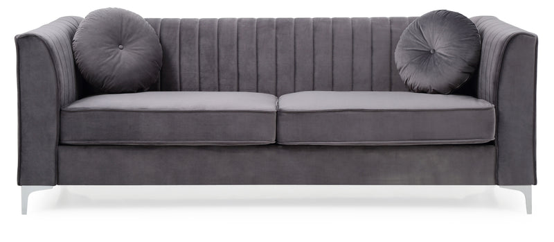 Glory Furniture Delray Gray Velvet Microsuede Sofa