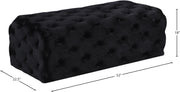 Meridian Furniture Casey Black Velvet Ottoman