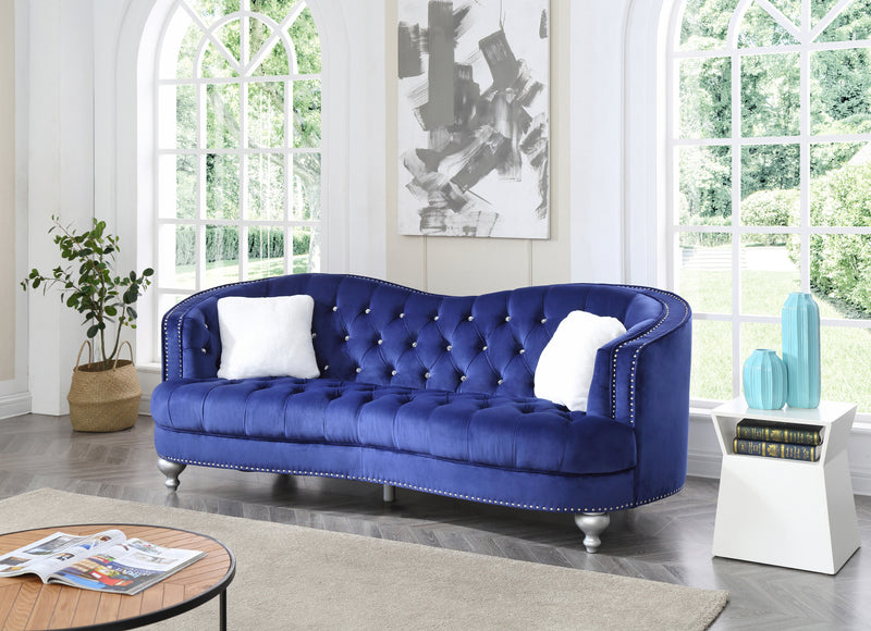 Glory Furniture Jewel Blue Velvet Sofa
