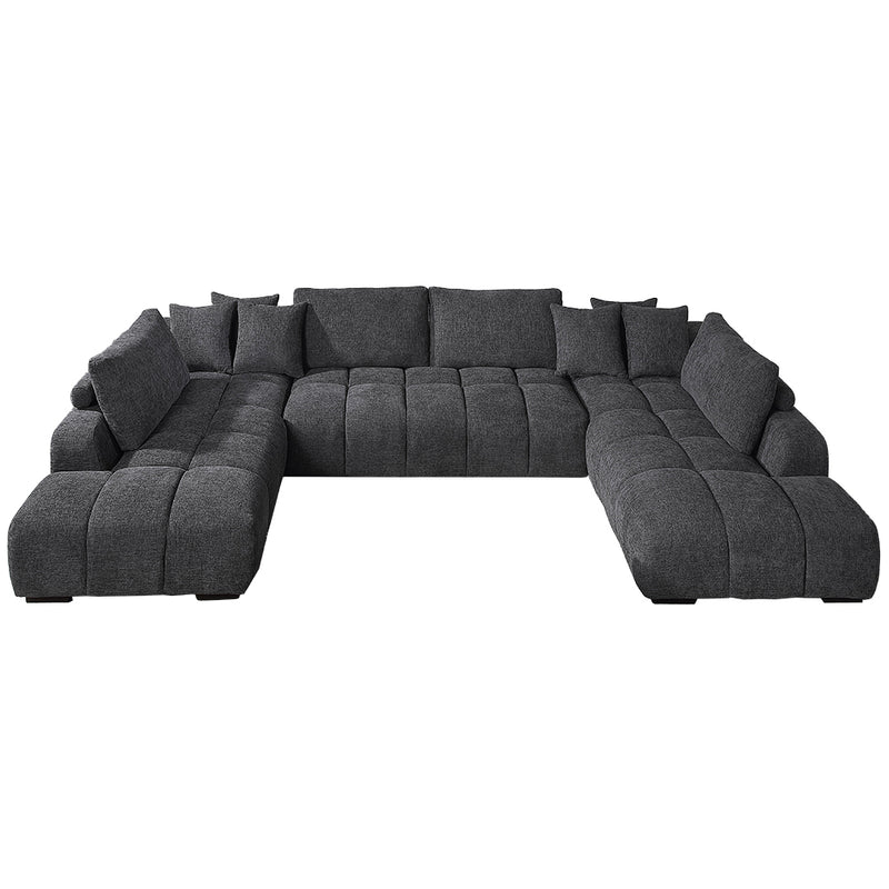 Acme Furniture Chosen Gray Sectional with Ottoman
