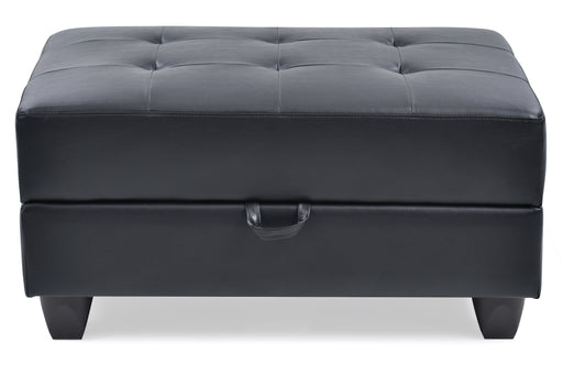 Glory Furniture Revere Black Faux Leather Ottoman