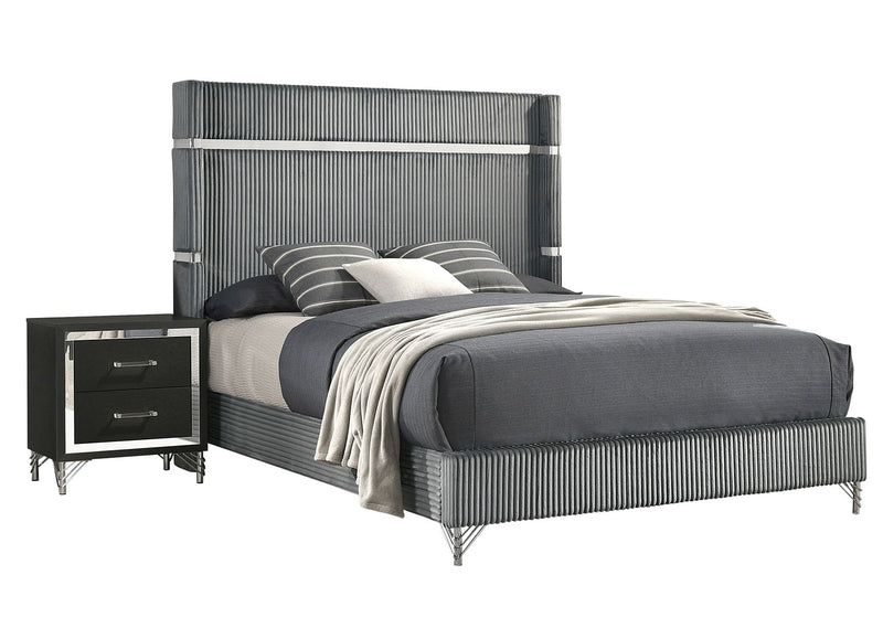 Coaster Furniture Lucia Grey Black 2pc Bedroom Set with King Bed
