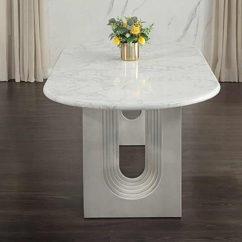 Acme Furniture Zayn White Natrual Dining Table