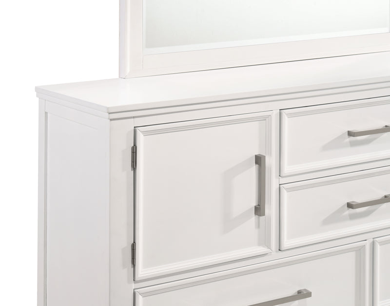 New Classic Furniture Andover White Dresser and Mirror