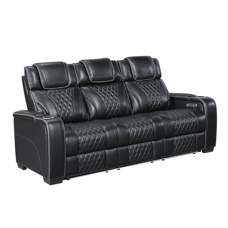 Home Elegance Apex Gray Power Double Reclining Sofa With Headrests