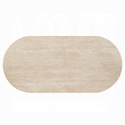 Acme Furniture Leonardo Travertine Dark Oak Dining Table