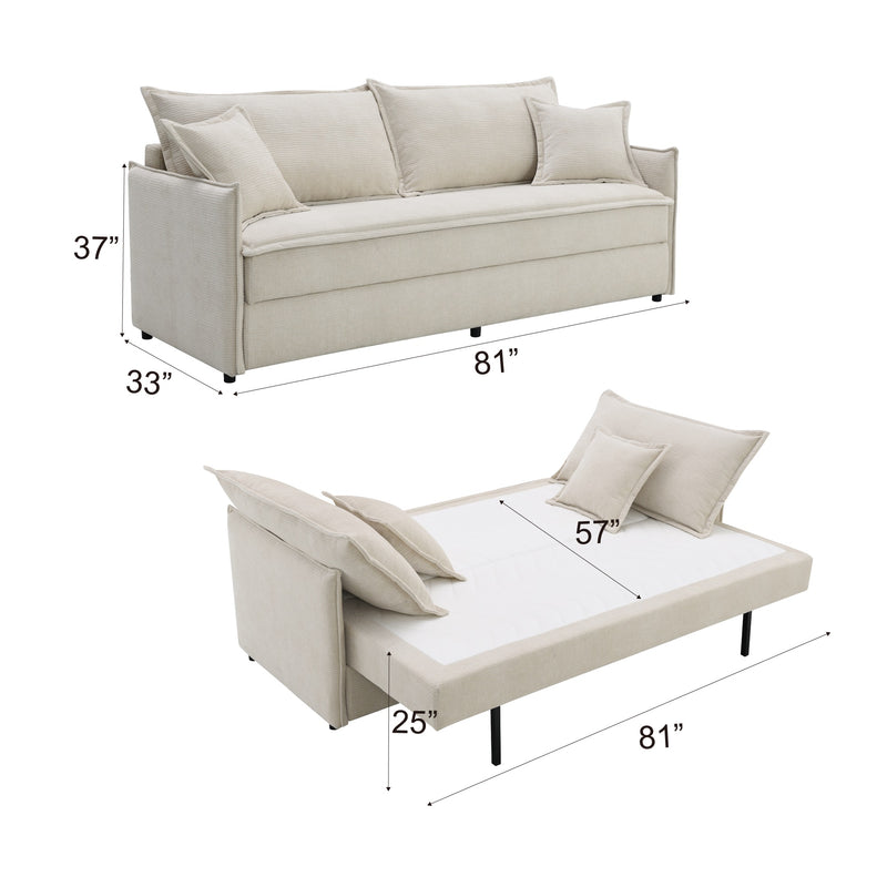 Acme Furniture Elisea Beige Sleeper Sofa