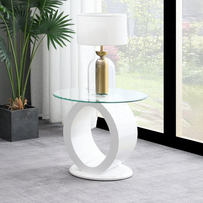 Acme Furniture Larry White High Gloss End Table